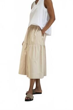 NEW BEAUMONT ORGANIC cecilia poplin skirt in sand